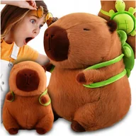 Maskotki i pluszaki - Kapibara Maskotka Z Plecakiem Żółwiem Pluszowa Przytulanka 2w1 30cm Duża - miniaturka - grafika 1