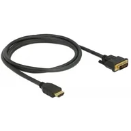 Kable - Delock 85653 Dwukierunkowy kabel HDMI do DVI-D 24+1 1,5 m czarny - miniaturka - grafika 1