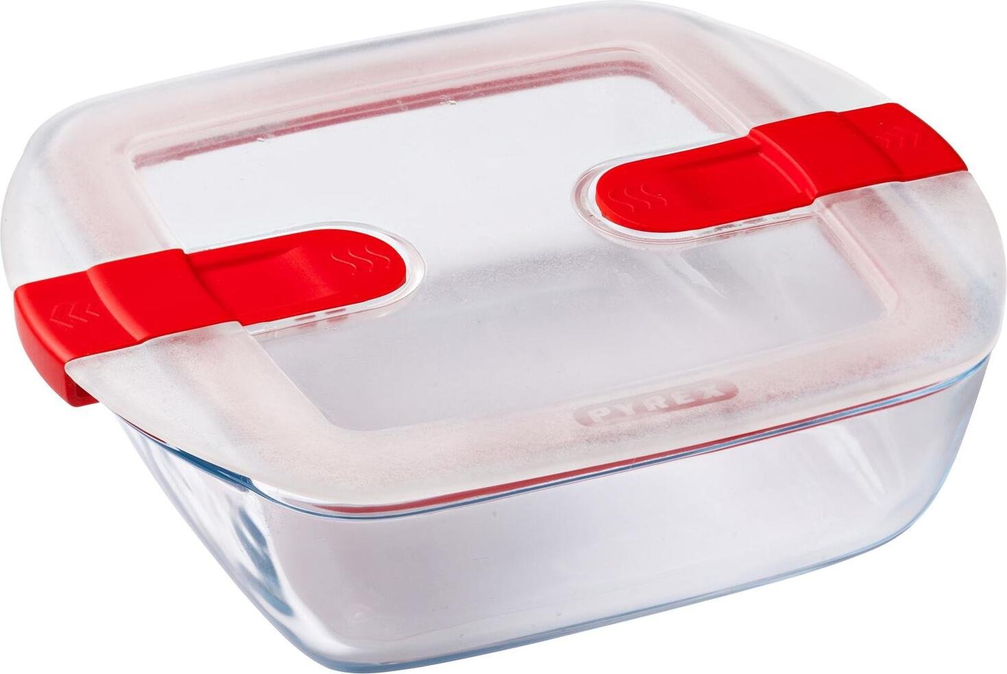 Pyrex - Cook & Heat Pojemnik na żywność kwadratowy z pokrywką 20 x 17 cm