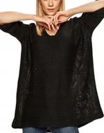 Swetry damskie - NOISY MAY CZARNY LUŹNY SWETER Z AŻUROWYM WZOREM I DEKOLTEM V S XQA - miniaturka - grafika 1
