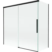 Parawany nawannowe - Mexen Rox parawan nawannowy 2-skrzydłowy rozsuwany 160 + 80 x 150 cm, transparent, czarny - 8C9-160-080-70-00 - miniaturka - grafika 1