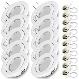 Oprawa halogen biała ruchoma żarówka Led GU10 7W neutralna - Oprawy, klosze i abażury - miniaturka - grafika 1