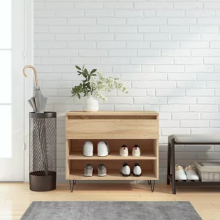 vidaXL Szafka na buty, dąb sonoma, 70x36x60cm, materiał drewnopochodny - Wieszaki i stojaki - miniaturka - grafika 1