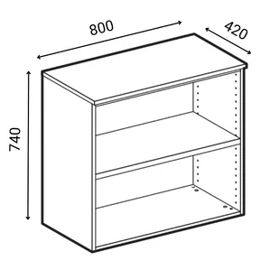 Szafa biurowa z drzwiami przesuwnymi PRIMO WHITE, 740 x 800 x 420 mm, biały/grafit - Szafy biurowe - miniaturka - grafika 5