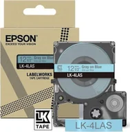 Taśmy do drukarek barwiące - Epson LabelWorks LK-4LAS - Grau auf Blau - Rolle 1,2 cm x 8 m 1 Kassetten Hangebox - Bandkassette - fur LabelWorks LW-C410, LW-C610 - miniaturka - grafika 1