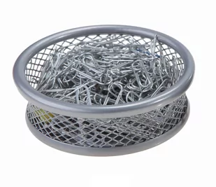 Pojemnik na spinacze siatka srebny MAŁY SIATKA) B802025 - Przyborniki na biurko - miniaturka - grafika 1