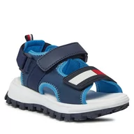 Buty dla chłopców - Sandały Tommy Hilfiger Flag Velcro Sandal T3B2-33434-1591 M Blue 800 - miniaturka - grafika 1