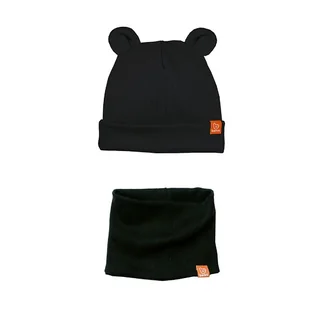 Komplet Czapka MISIACZKA z kominem - czarny - Czapki dla dzieci - miniaturka - grafika 1