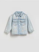 Spodnie i spodenki dla dziewczynek - Reserved - Kurtka jeansowa z aplikacją - niebieski - miniaturka - grafika 1