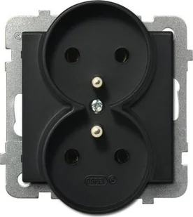 Ospel Ospel Sonata czarny - gniazdo podwójne +0 do ramki GP-2RRZ/m/33 - Gniazdka elektryczne - miniaturka - grafika 1