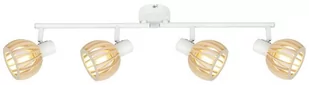 Candellux Lampa sufitowa reflektorek ATARRI LISTWA 4X25W E14 BIAŁY+DREWNO 94-68101 - Lampy sufitowe - miniaturka - grafika 1