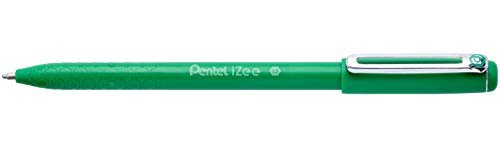 Pentel BX460-D długopis IZee, model z nasadką, metalowy klips, grubość linii 0,5 mm, 12 sztuk, zielony