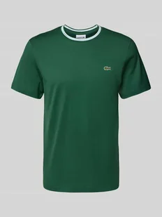 T-shirt z detalem z logo - Koszulki męskie - miniaturka - grafika 1