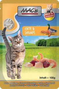 Mac´S Cat W Saszetkach 12 X 100 G Kaczka & Krewetki - Mokra karma dla kotów - miniaturka - grafika 1
