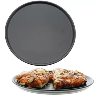 Talerz Obiadowy Talerz Do Pizzy Ceramiczny Czarny 28 cm - Talerze - miniaturka - grafika 1