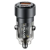 Ładowarki samochodowe - USAMS Ład. sam. C39 USB+USB-C 60W Fast Charge czarny/black CC208CC01 (US-CC208) - miniaturka - grafika 1