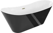 Wanny - Mexen Celia wanna wolnostojąca 170 x 75 cm, biała/czarna, przelew złoty - 52331707575-50 - miniaturka - grafika 1