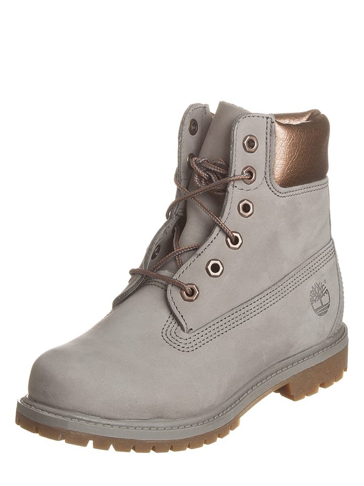 Timberland Skórzane botki w kolorze szarym
