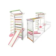 Place zabaw - Babygame Domowy Plac zabaw Drabinka Czempion Plus biało-różowa 27900 - miniaturka - grafika 1