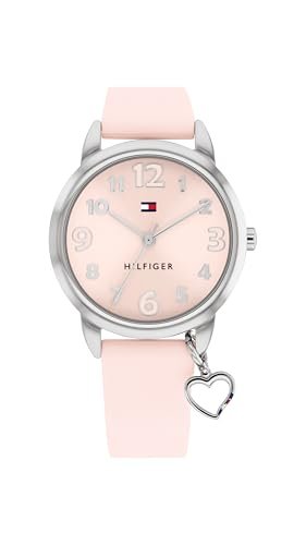 TOMMY HILFIGER Młodzieżowa różowa tarcza zegarek silikonowy pasek - 1720044, różowy, pasek