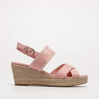 Sandały damskie - TOMMY HILFIGER SEASONAL WEBBING MID WEDGE - Tommy Hilfiger - grafika 1