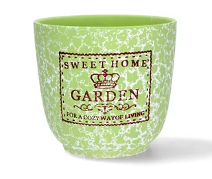 Osłonka Zielona Ceramiczna Doniczka Ogród Balkon Taras - Donice - miniaturka - grafika 1