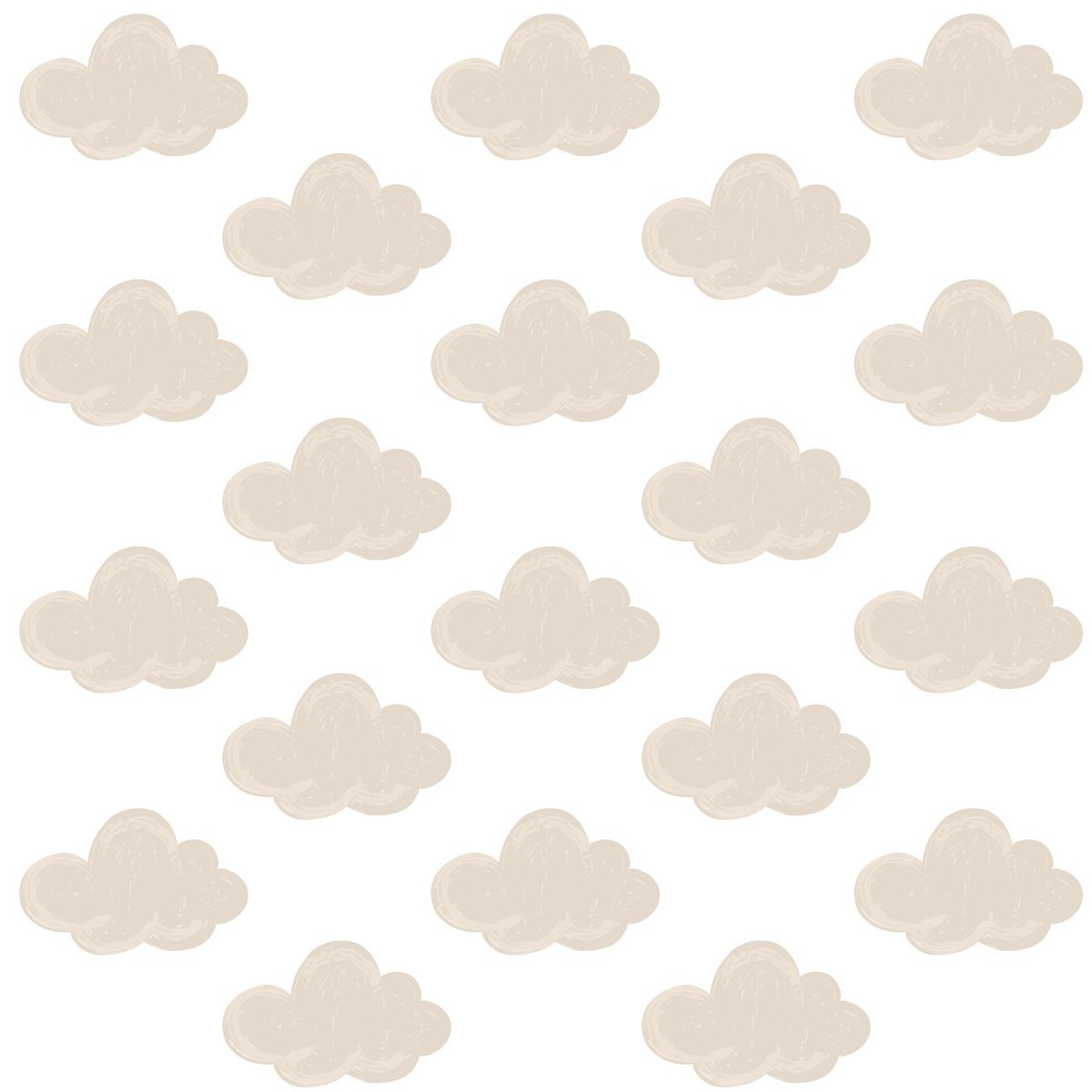 Naklejki Dla Dzieci Beżowe Chmury Pastelowe Chmurki Styl Boho Zestaw 120x60