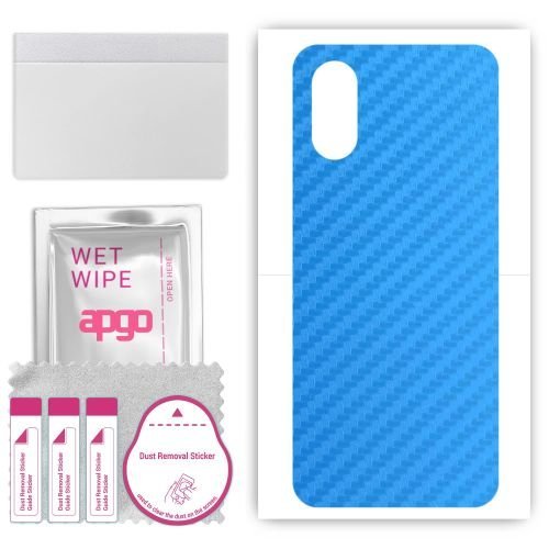 folia naklejka skórka strukturalna na TYŁ do Sony Xperia 10 VI - Carbon Niebieski - apgo SKINS