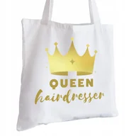 Torby i wózki na zakupy - Torba Bawełniana biała dla Fryzjerki Na Prezent ekologiczna Trwały Nadruk - miniaturka - grafika 1