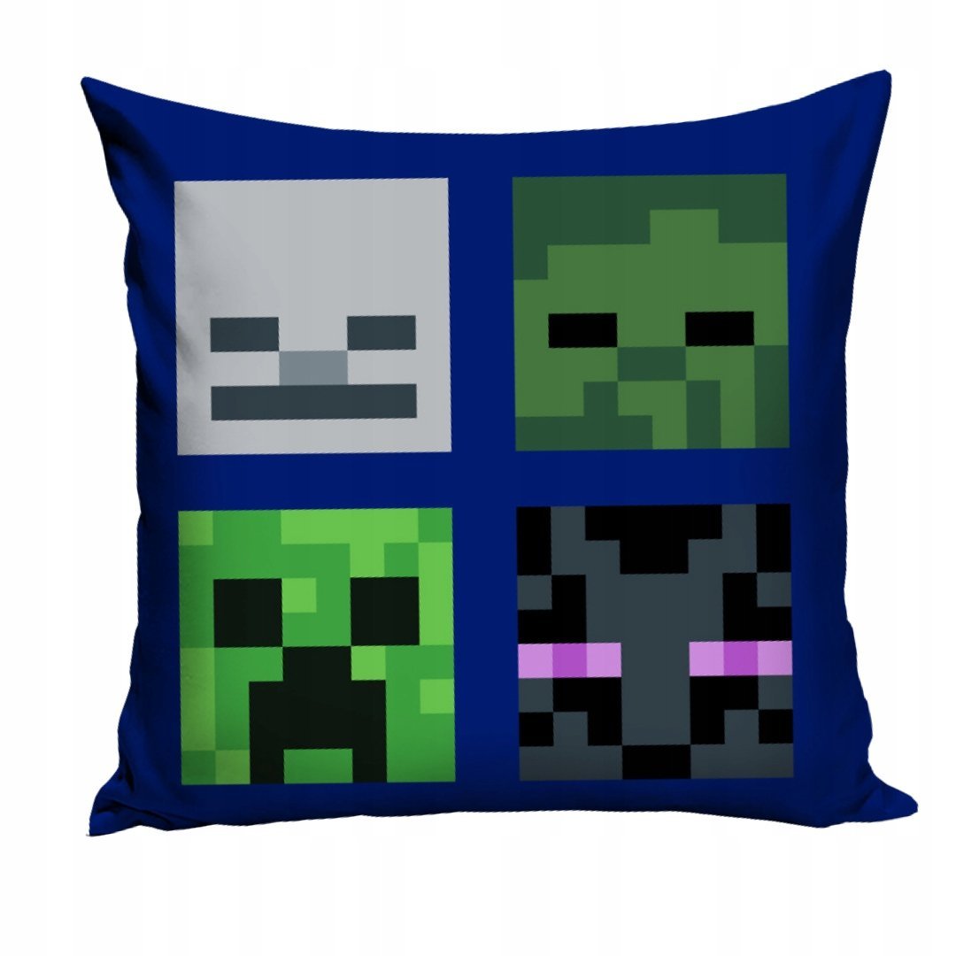 Poszewka Minecraft Dekoracyjna Głowy Mobów Creeper Enderman Gaming