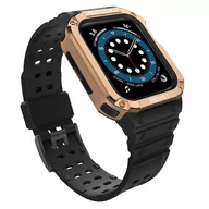 Etui i futerały do telefonów - Protect Strap Band opaska z etui do Watch 7 / 6 / 5 / 4 / 3 / 2 / SE (45 / 44 / 42mm) obudowa pancerny pokrowiec na zegarek czarny - miniaturka - grafika 1