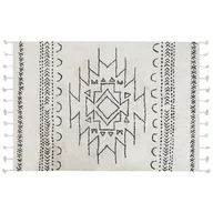 Dywany - Dywan bawełniany 160 x 230 cm biało-czarny KHOURIBGA - miniaturka - grafika 1
