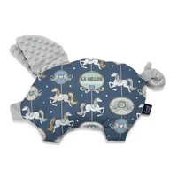 Kołdry i poduszki dla dzieci - LA MILLOU PODUSZKA SLEEPY PIG MINKY LUNAPARK BY NIGHT LIGHT GREY - miniaturka - grafika 1