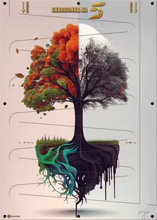 SKARBONKA NA 5 - XXL ścienna 50x70 cm prezent DRZEWKO - Skarbonki - miniaturka - grafika 1