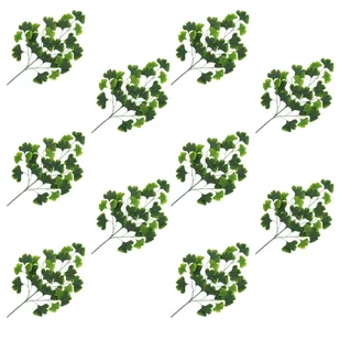 vidaXL Sztuczny miłorząb, 10 szt., zielony, 65 cm - Sztuczne kwiaty - miniaturka - grafika 1