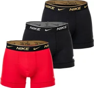 Majtki męskie - Bokserki męskie NIKE, 3-pak - kąpielówki, logo w pasie, bawełna stretch czarny/czerwony S - miniaturka - grafika 1