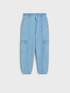 Spodnie i spodenki dla dziewczynek - Sinsay - Jeansy jogger - niebieski - miniaturka - grafika 1