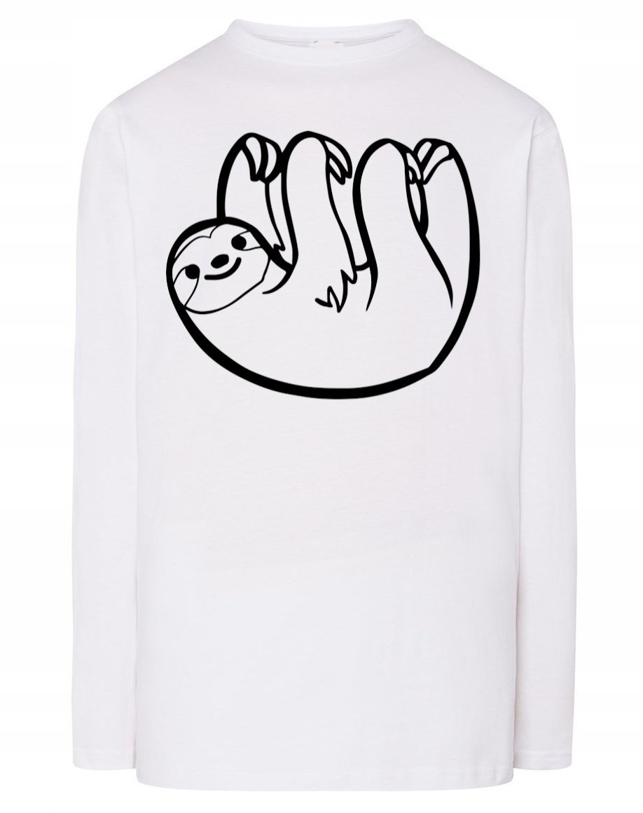 Longsleeve męski fajny nadruk LENIWIEC r.XS