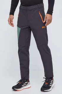 Spodnie sportowe męskie - Jack Wolfskin spodnie outdoorowe Glastal Winter kolor szary - grafika 1