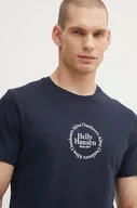 Koszulki męskie - Helly Hansen t-shirt bawełniany kolor granatowy wzorzysty - miniaturka - grafika 1