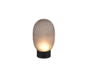 Lampy stojące - Trio FACETTE 564210154 lampa przenośna klosz szkło dymione LED 1,5W 3000K DIM ładowanie USB-C wykończenie czarne - miniaturka - grafika 1