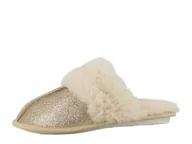 Kapcie damskie - Kapcie Papcie Damskie złote brokatowe futrzane ciepłe r. 40 B967320 - miniaturka - grafika 1