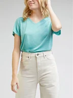 Koszulki i topy damskie - Lee T-Shirt L41JEN41 112330436 Turkusowy Regular Fit - miniaturka - grafika 1