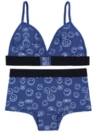 Biustonosze - Granatowy komplet: biustonosz + majtki SMILEY 10-12 lat 140-152 cm - miniaturka - grafika 1