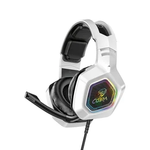 Cobra CR600RGB White, 3,5 mm jack adapter+2x3,5 mm jack - Słuchawki - miniaturka - grafika 1