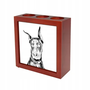 Doberman Stojak na długopisy, świecznik z grafiką - Przyborniki na biurko - miniaturka - grafika 1