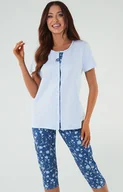 Piżamy damskie - Bawełniana piżama damska niebieska Lady, Kolor niebieski-wzór, Rozmiar S, Italian Fashion - Primodo.com - miniaturka - grafika 1