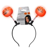 Dodatki do strojów karnawałowych - Opaska ŚWIECĄCA na głowę pomarańczowa DYNIE Dynia 20cm HALLOWEEN - miniaturka - grafika 1