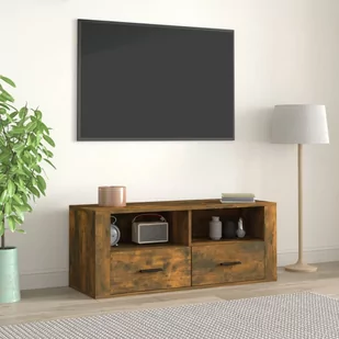 Szafka pod telewizor, przydymiony dąb, 100x35x40 cm - Szafki RTV - miniaturka - grafika 1