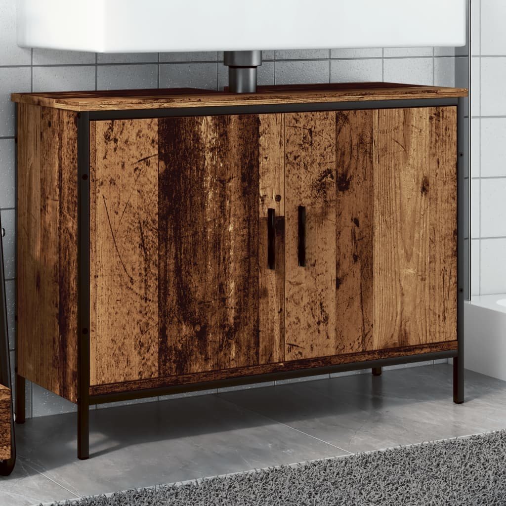 vidaXL vidaXL Szafka pod umywalkę, stare drewno, 80x30x60 cm